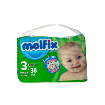 پوشک کودک مولفیکس سایز3 بسته 38 عددی